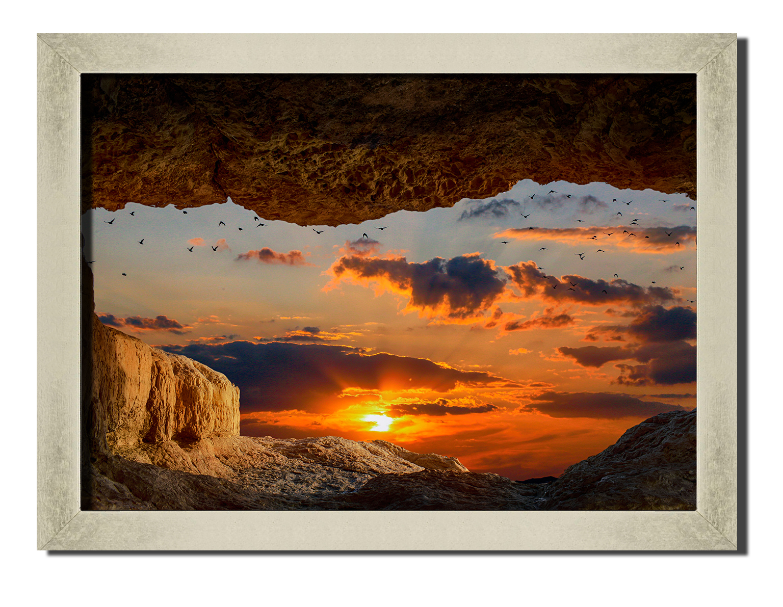 

Silver frame картина на файн-арт бумаге закат и скалы горы и небо Hotel Arizona HD 31 см x 41 см