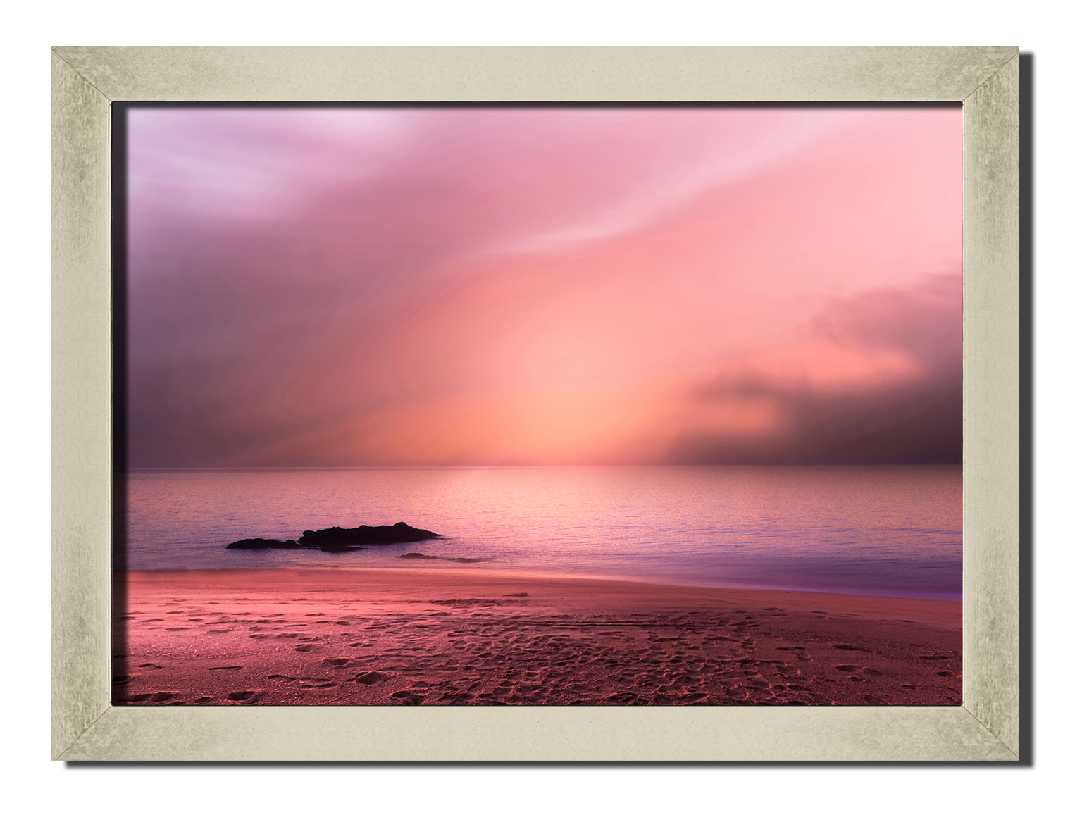 

Silver frame картина на файн-арт бумаге фиолетовое море природа пейзаж ландшафт Hotel Arizona HD 31 см x 41 см