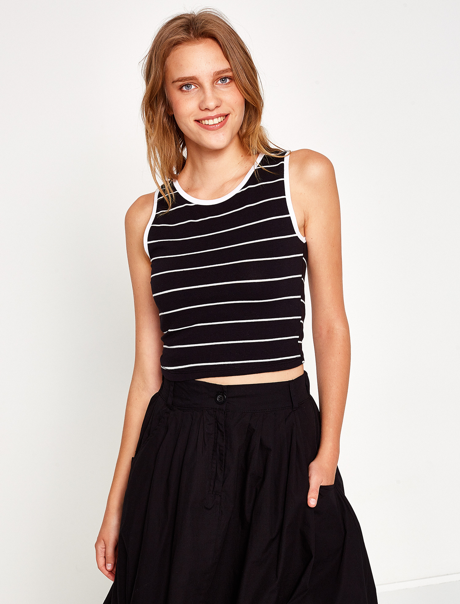 

Майка Koton 7YAL31840JK L Black Stripe