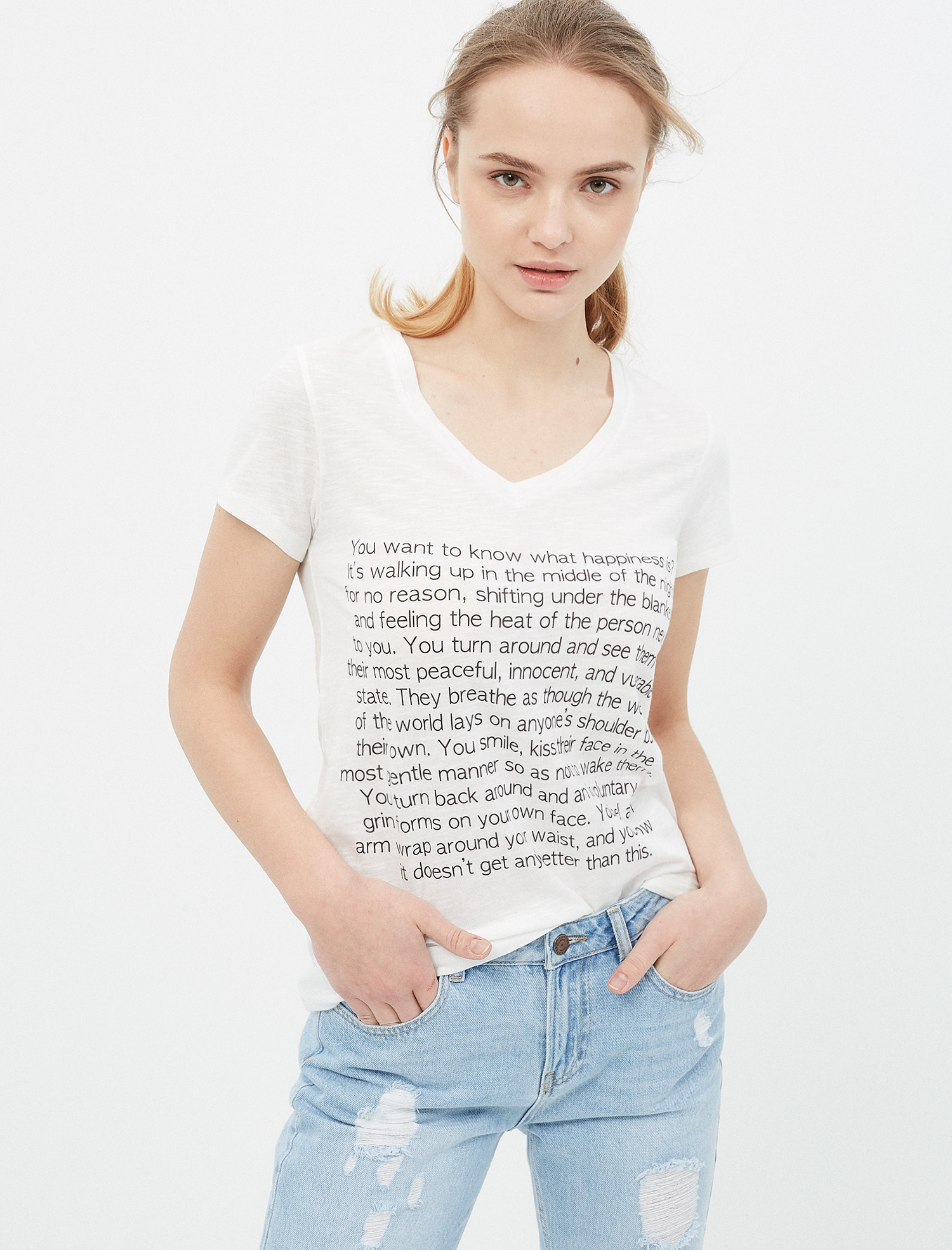 

Футболка Koton 7YAL11543JK S Off White