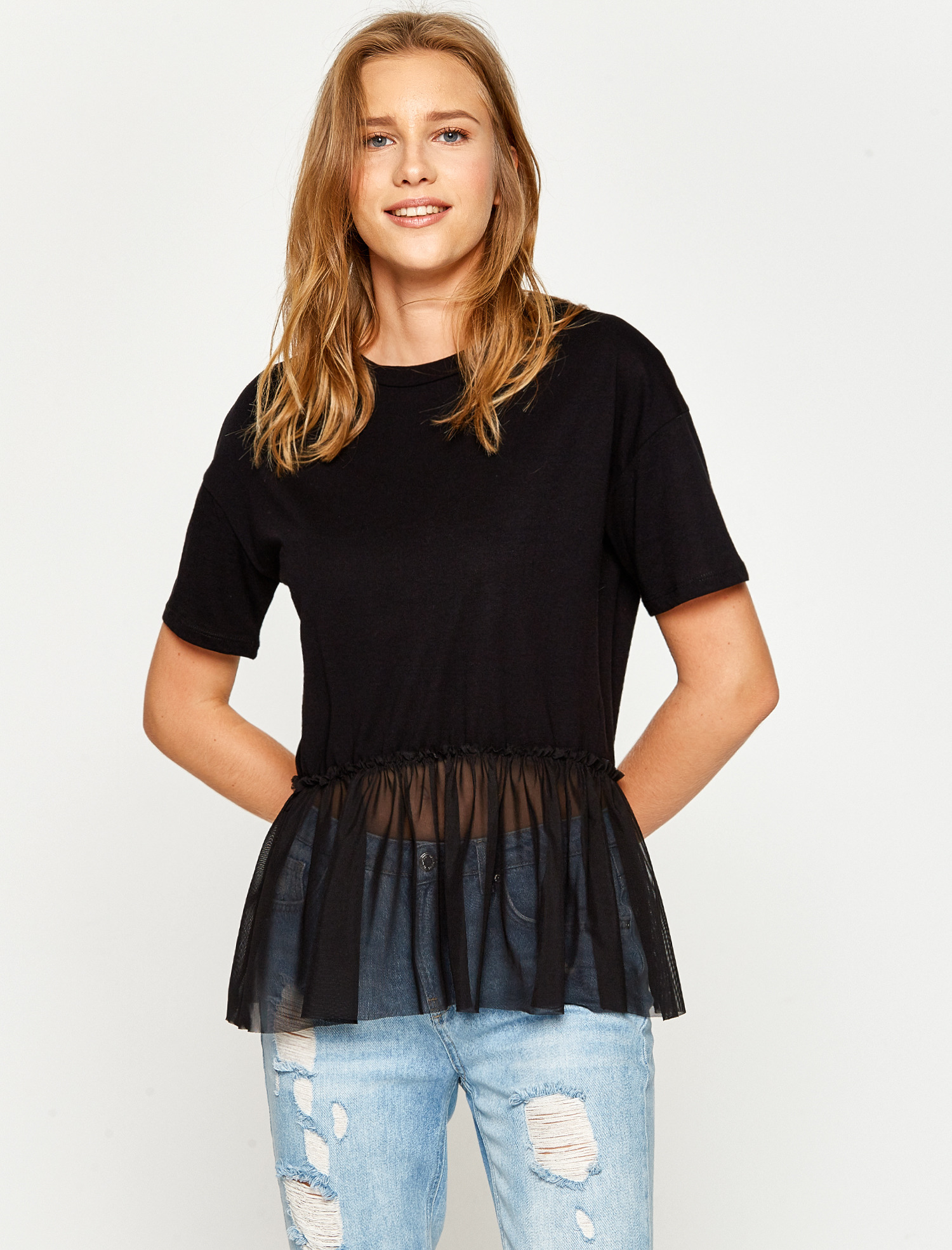 

Футболка Koton 7YAL11625JK S Black