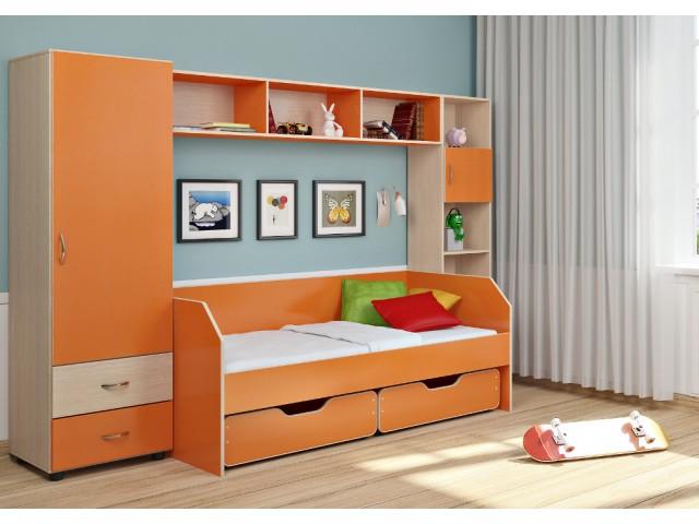 

Детская комната KidsBunkBed Д01 дуб молочный апельсин 3000х850х1852 мм