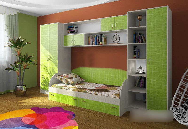 

Детская комната KidsBunkBed K-002 дуб молочный лайм 1940х650х850 мм