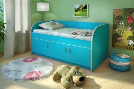 

Детская кровать чердак KidsBunkBed D-20 морская волна 1632х832х800 мм