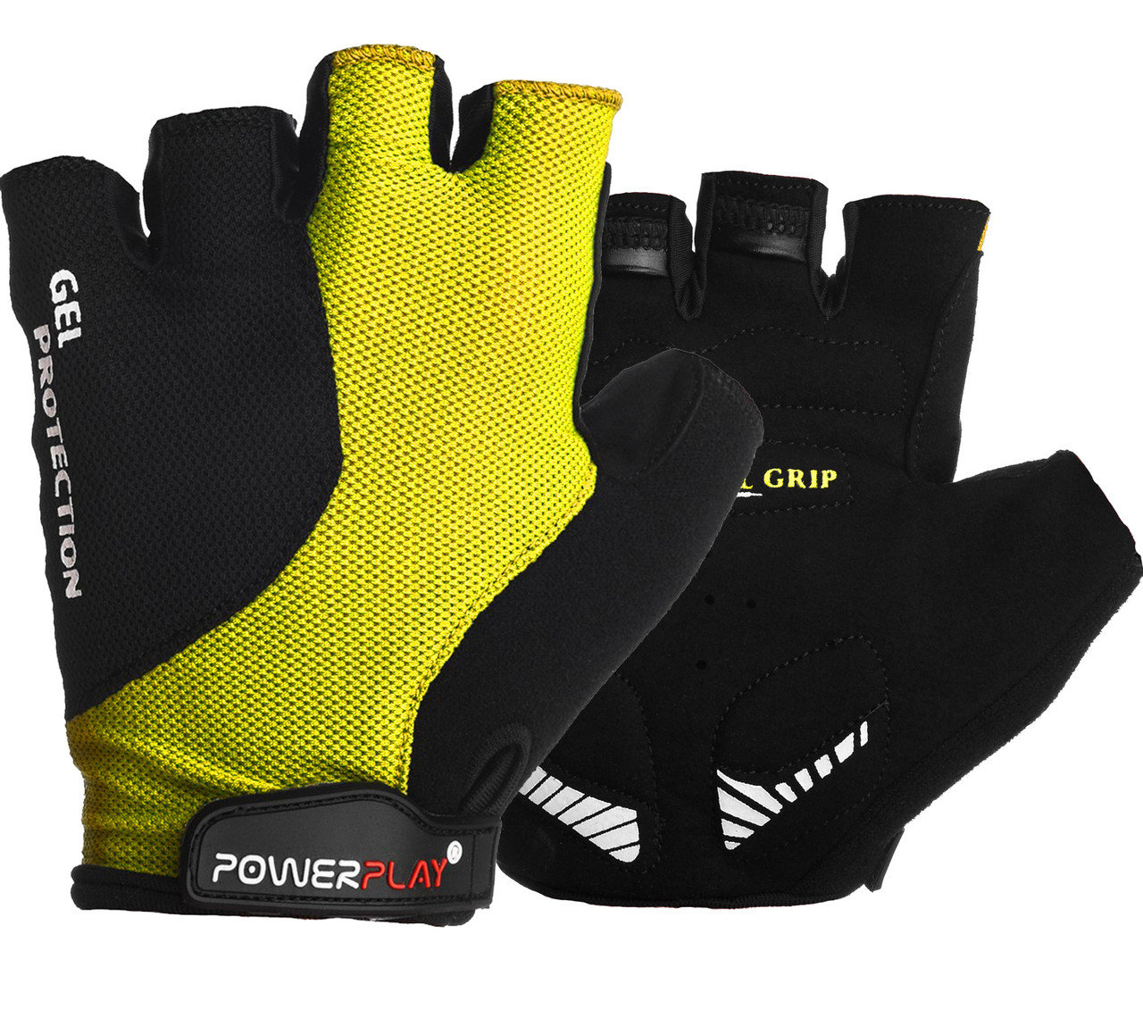 

Велоперчатки унисекс PowerPlay 5028 B Черно-желтые L
