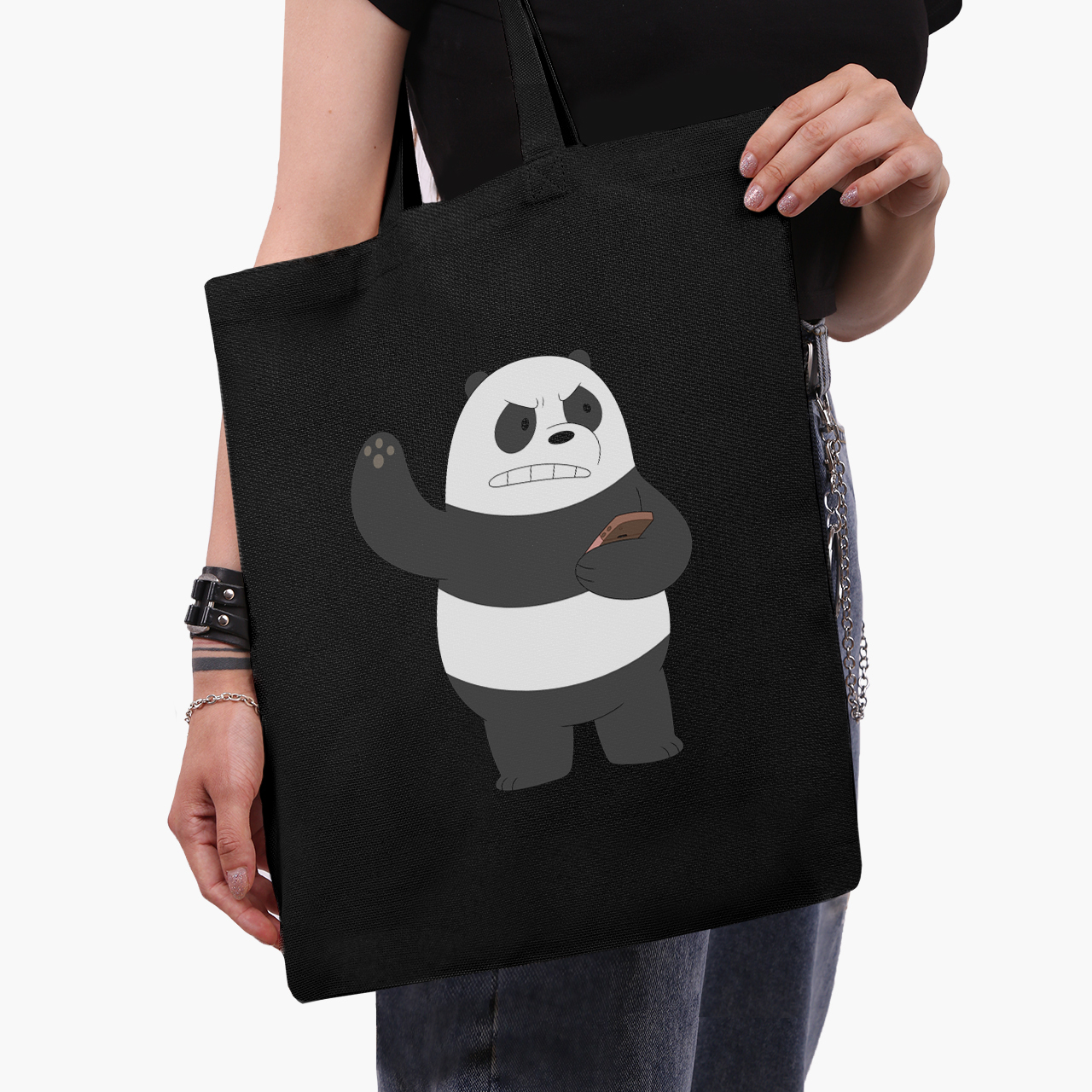 

Эко сумка шоппер We Bare bears (9227-1776-2) 41x35 см Черный