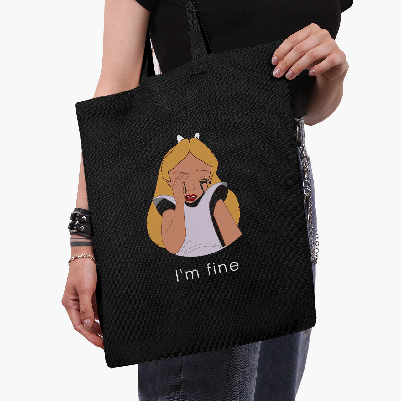 

Эко сумка шоппер Disney Alice I'm fine (9227-1440-2) 41x35 см Черный