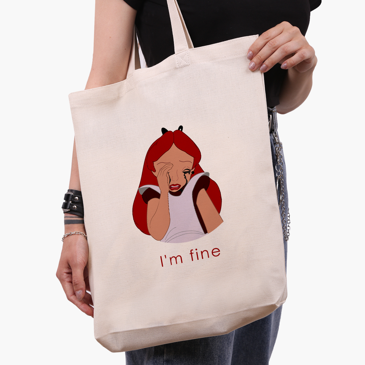 

Эко сумка шоппер Disney Alice I'm fine (9227-1440-1) 41x35x8.5 см Белый