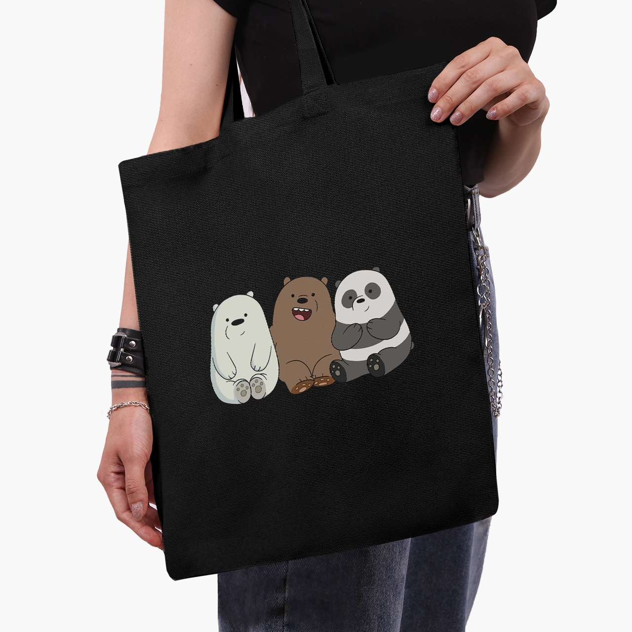 

Эко сумка шоппер We Bare bears (9227-1774-2) 41x35 см Черный