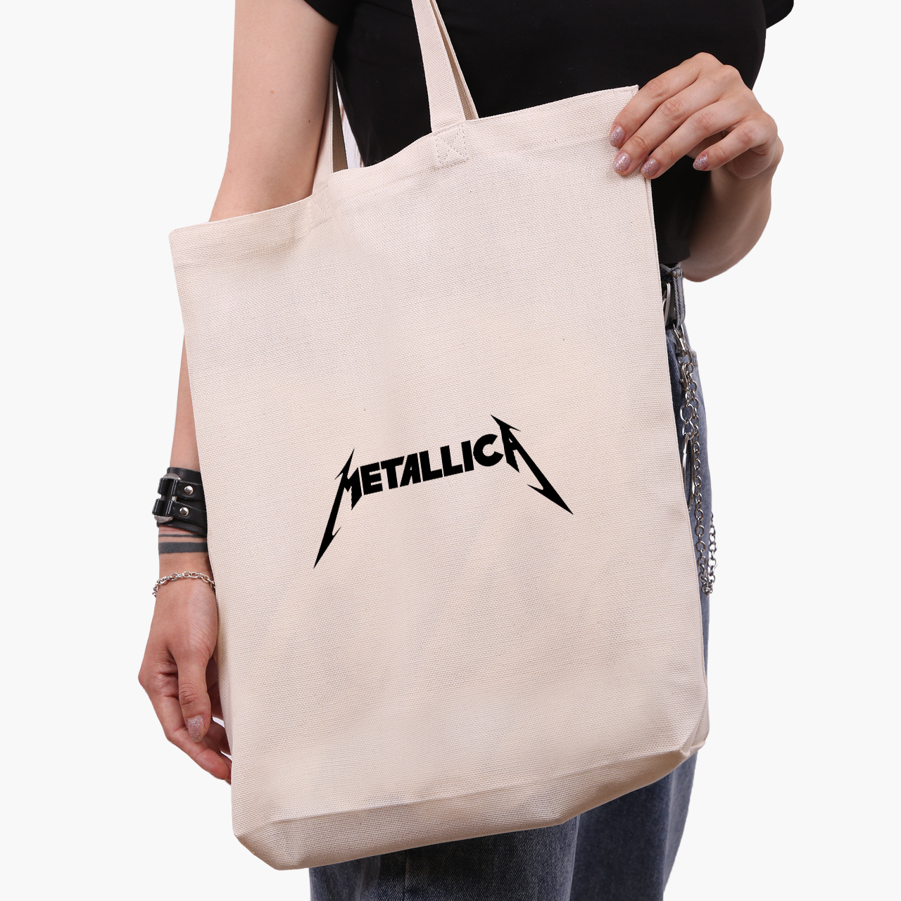 

Эко сумка шоппер Metallica (9227-1965-1) 41x35x8.5 см Белый