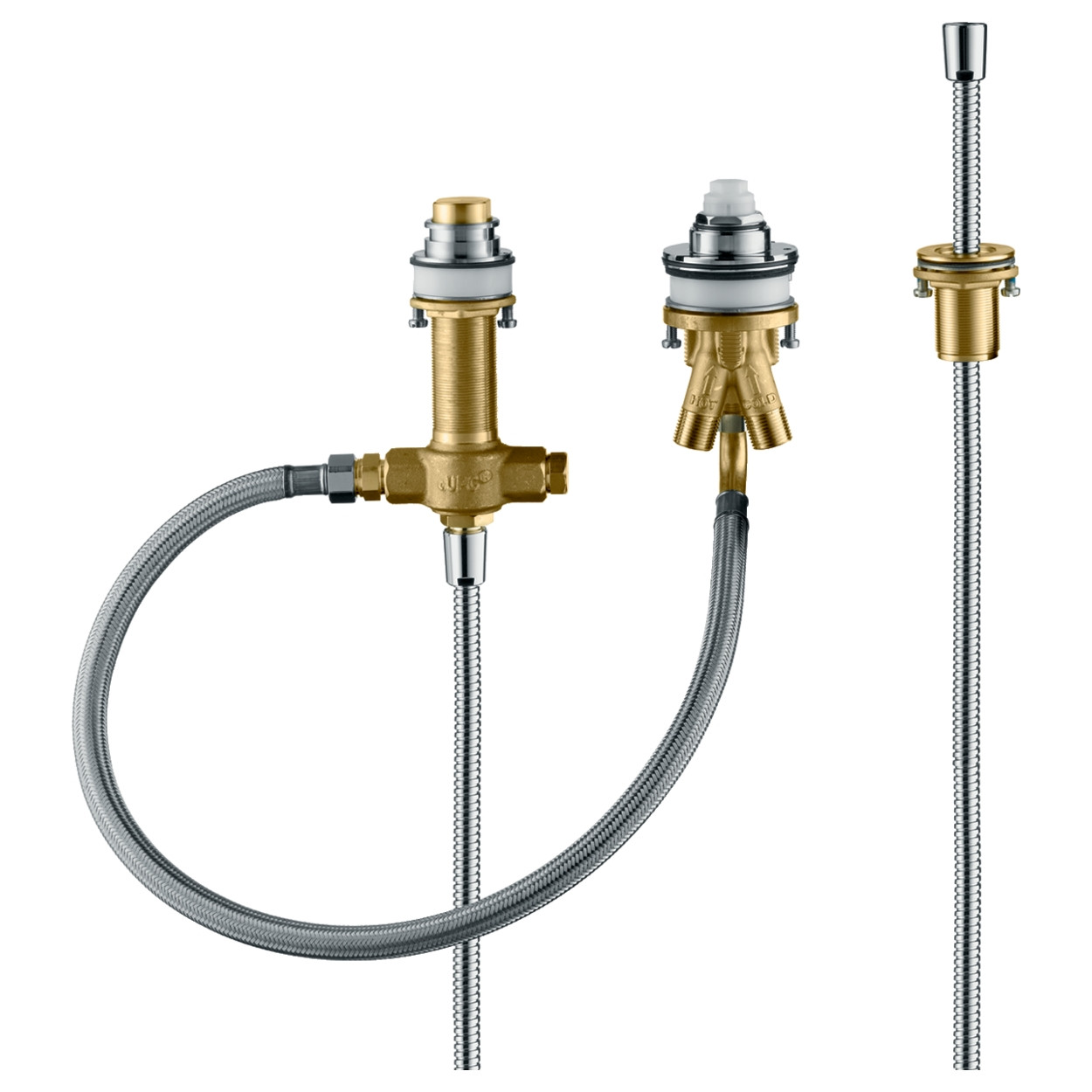 

Скрытая часть Hansgrohe Logis 13439180 на три отверстия для установки смесителя на край ванны