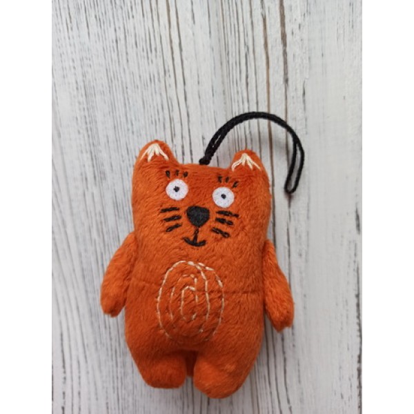 

М'яка іграшка HandMade Підвіска-брелок Рудий котик 10см, (TI-010)