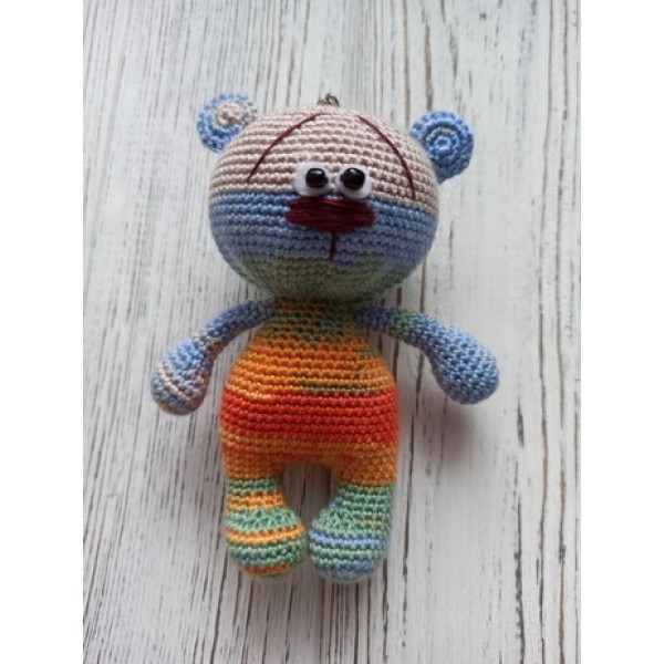 

М'яка іграшка HandMade Ведмедик-брелок Веселка 11 см, (TI-008)