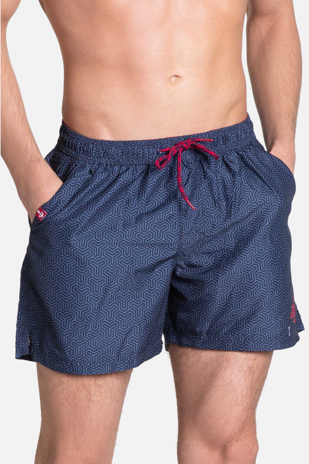 

Мужские пляжные шорты с принтом Henderson 38859 SAGE Dark 2XL Синие
