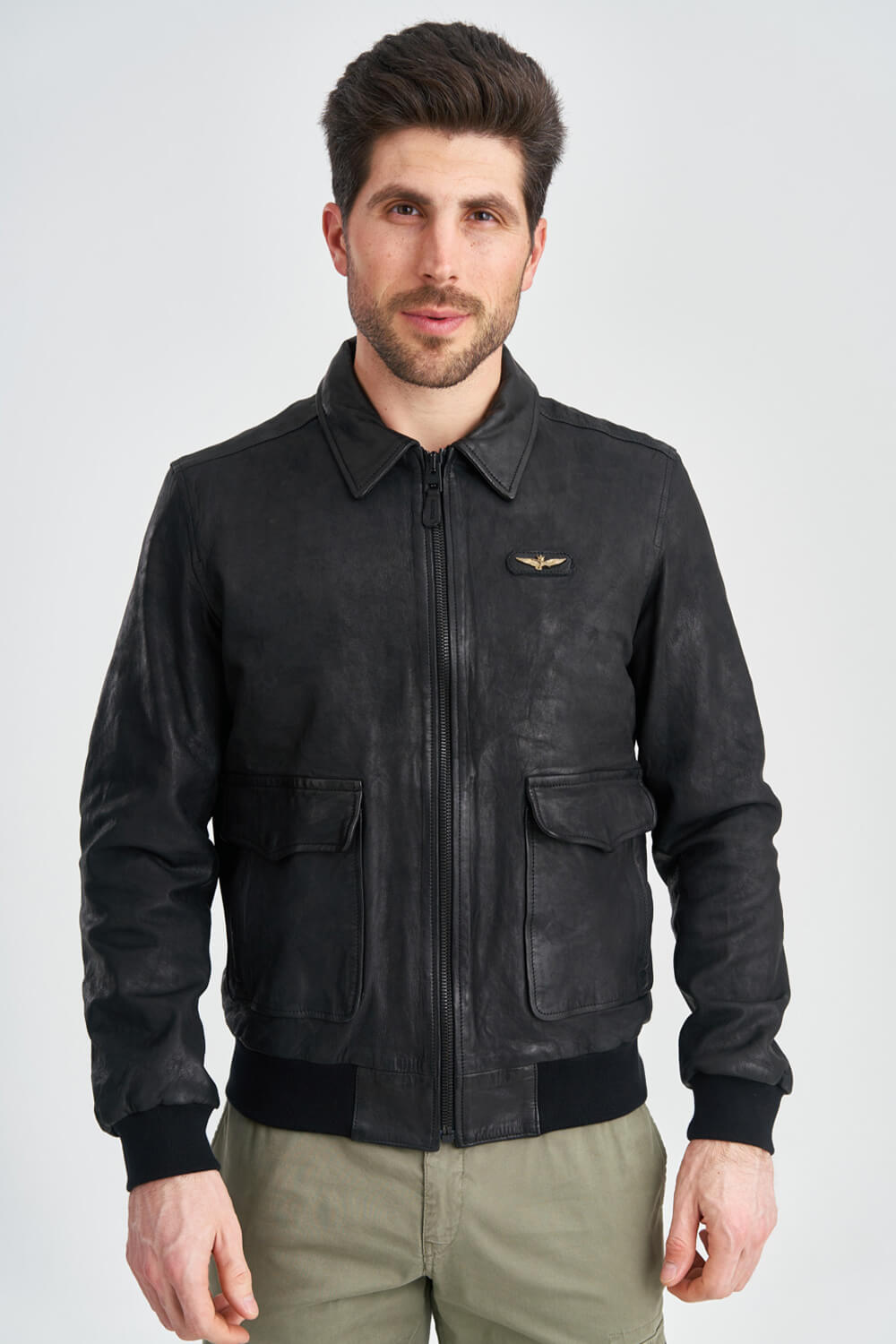 

Кожаная мужская куртка Aeronautica Militare 3878, Кожаная мужская куртка Aeronautica Militare 3878 50