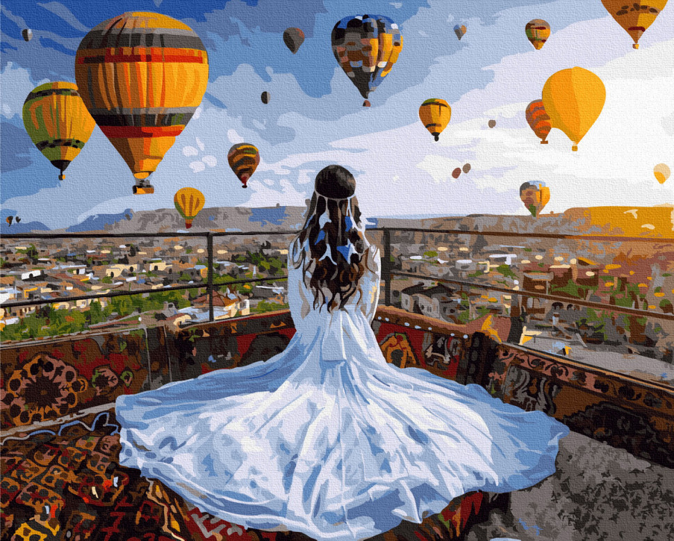 

Картина по номерам. Rainbow Art Принцесса и воздушные шары GX37984-RA