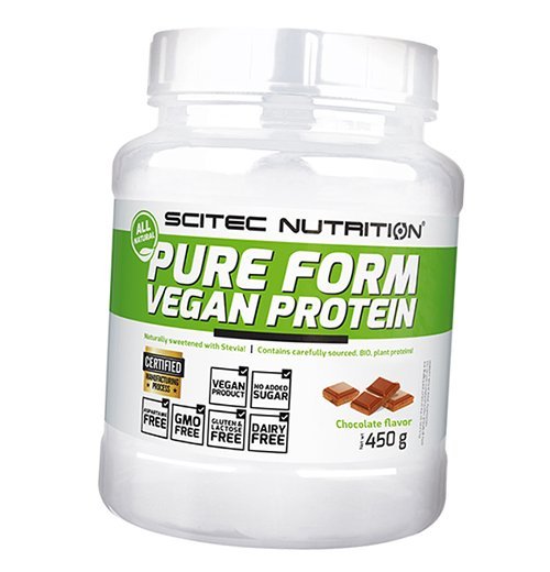 

Pure Form Vegan Protein Scitec Nutrition 450г Шоколад (29087027)