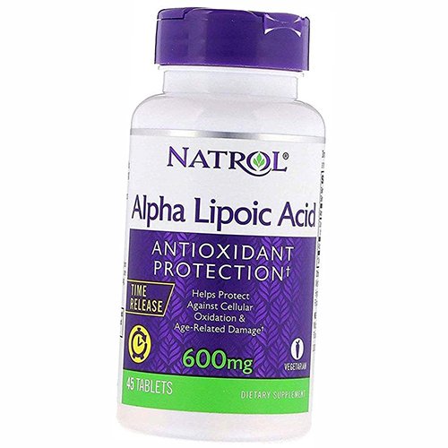 

Альфа липоевая кислота с замедленным высвобождением, Alpha Lipoic Acid 600 Time Release, Natrol 45таб (70358005)