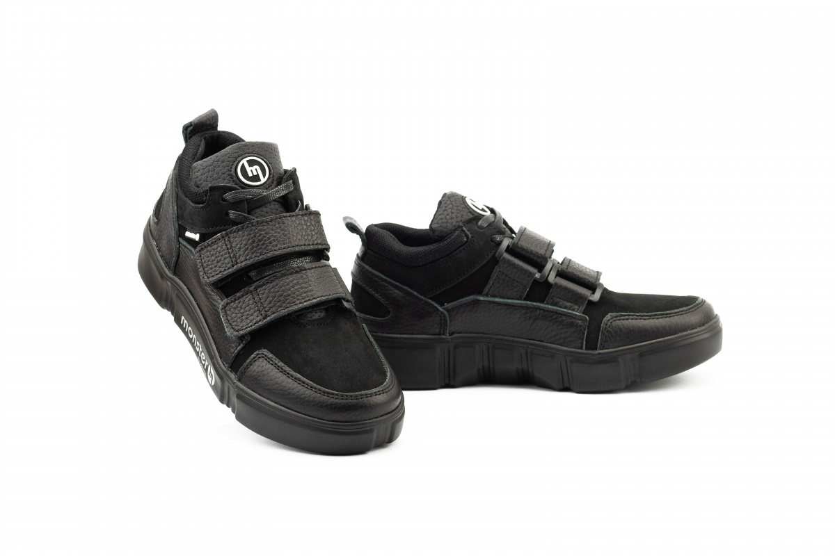 

Подростковые кеды кожаные весна/осень черные Monster размер 39 FV_001329