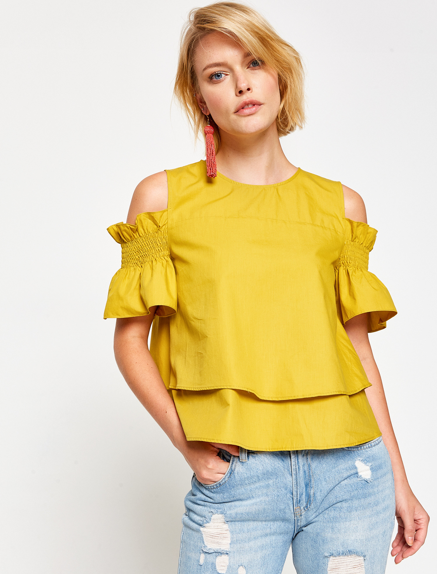 

Блузка Koton 8KAK68435PW-160 42 Yellow