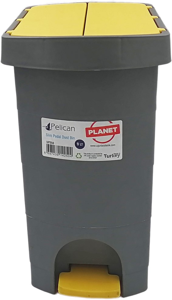 

Ведро с педалью Planet Pelican 9 л Серо-желтое