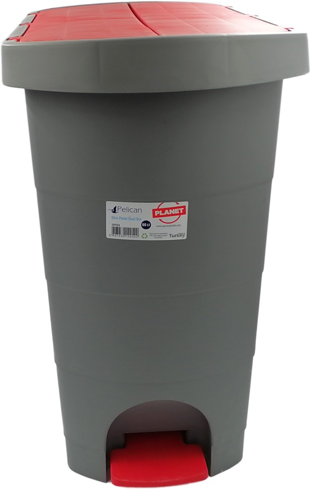 

Ведро с педалью Planet Pelican 60 л Серо-красное