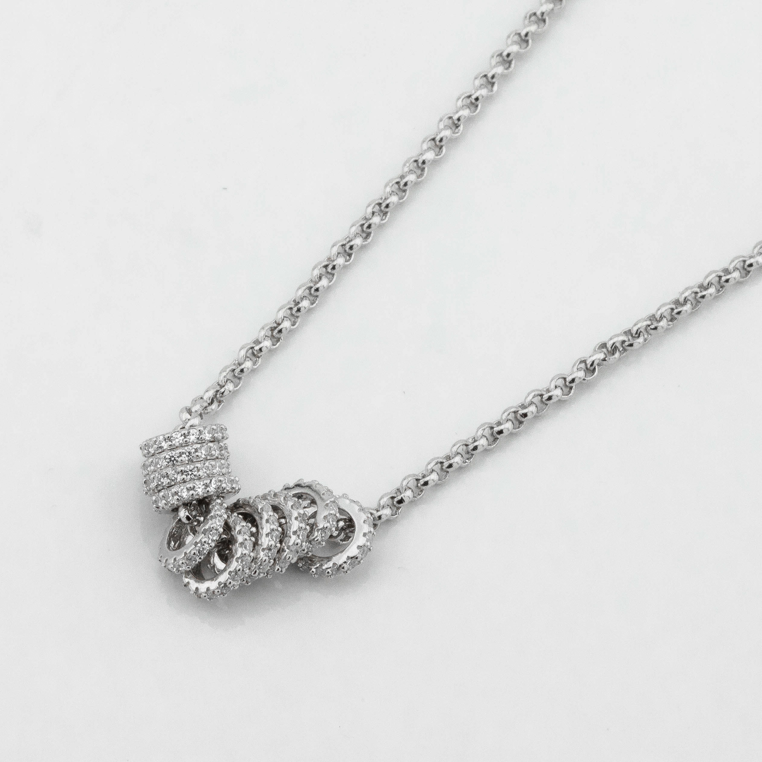 

Серебряное колье с фианитами ko14586 Диамант, 40 размер