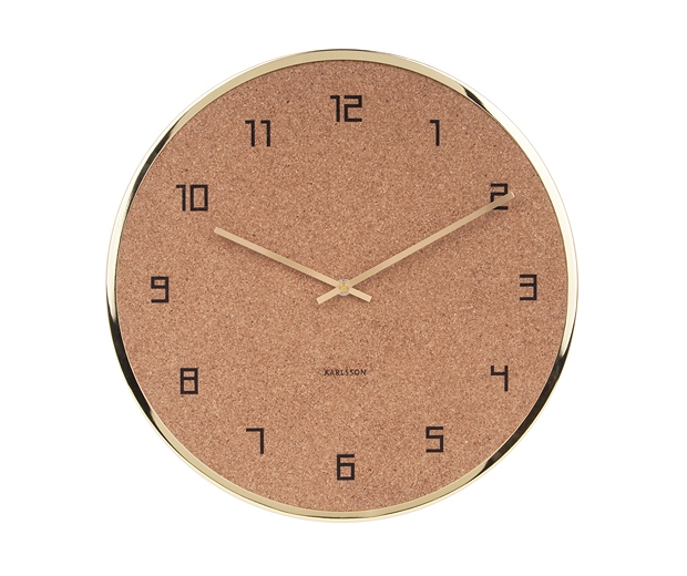 

Часы настенные Modest Cork золотые, 40 см Karlsson