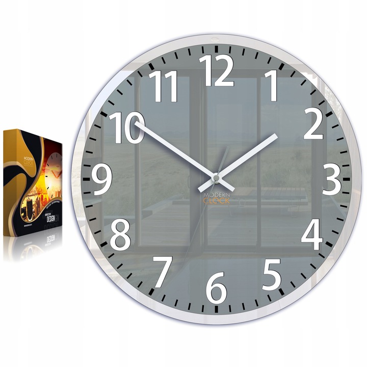 

Часы настенные LOUIS GREY-WHITE серые 30 см Modern Clock