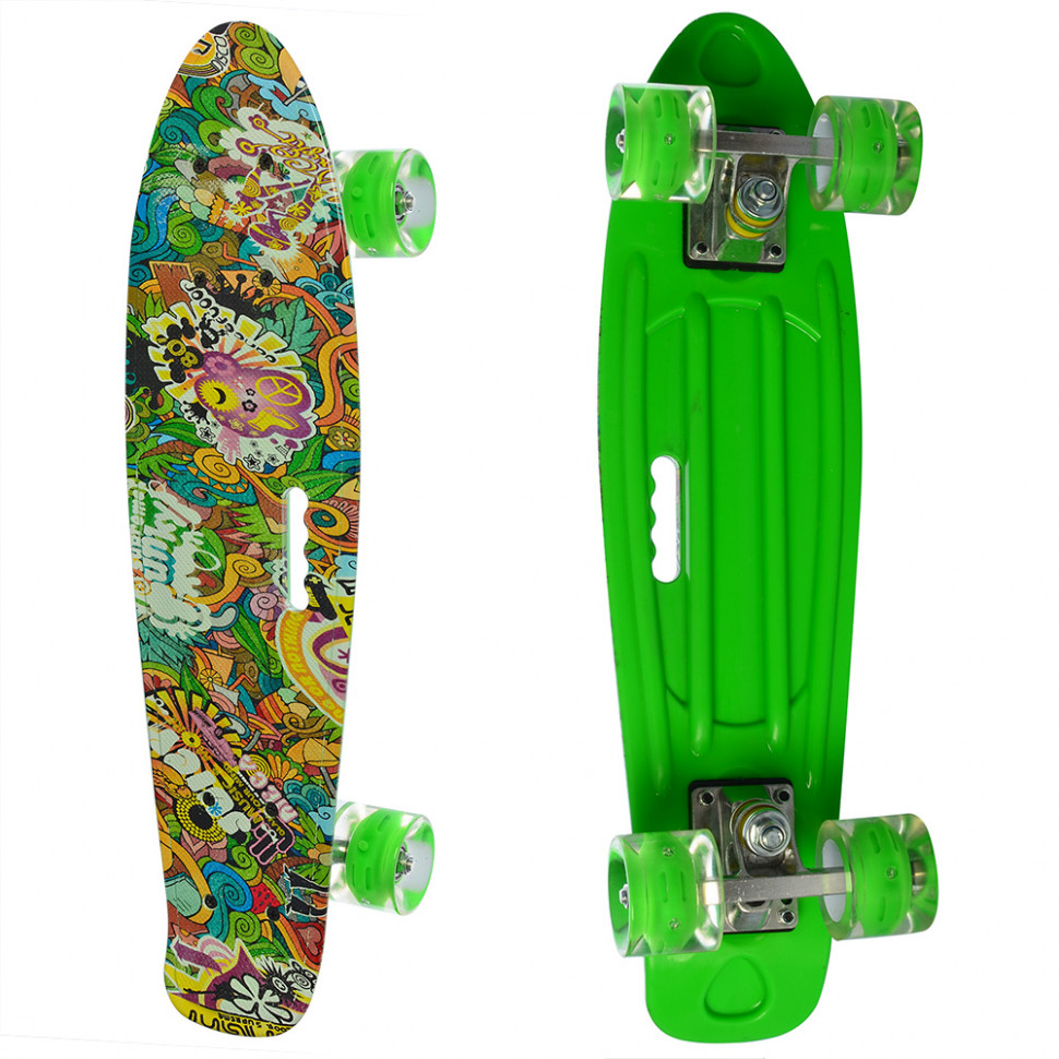 

Детский скейтборд Пенни борд Profi Penny Board Neon Green Зелёный с рисунком