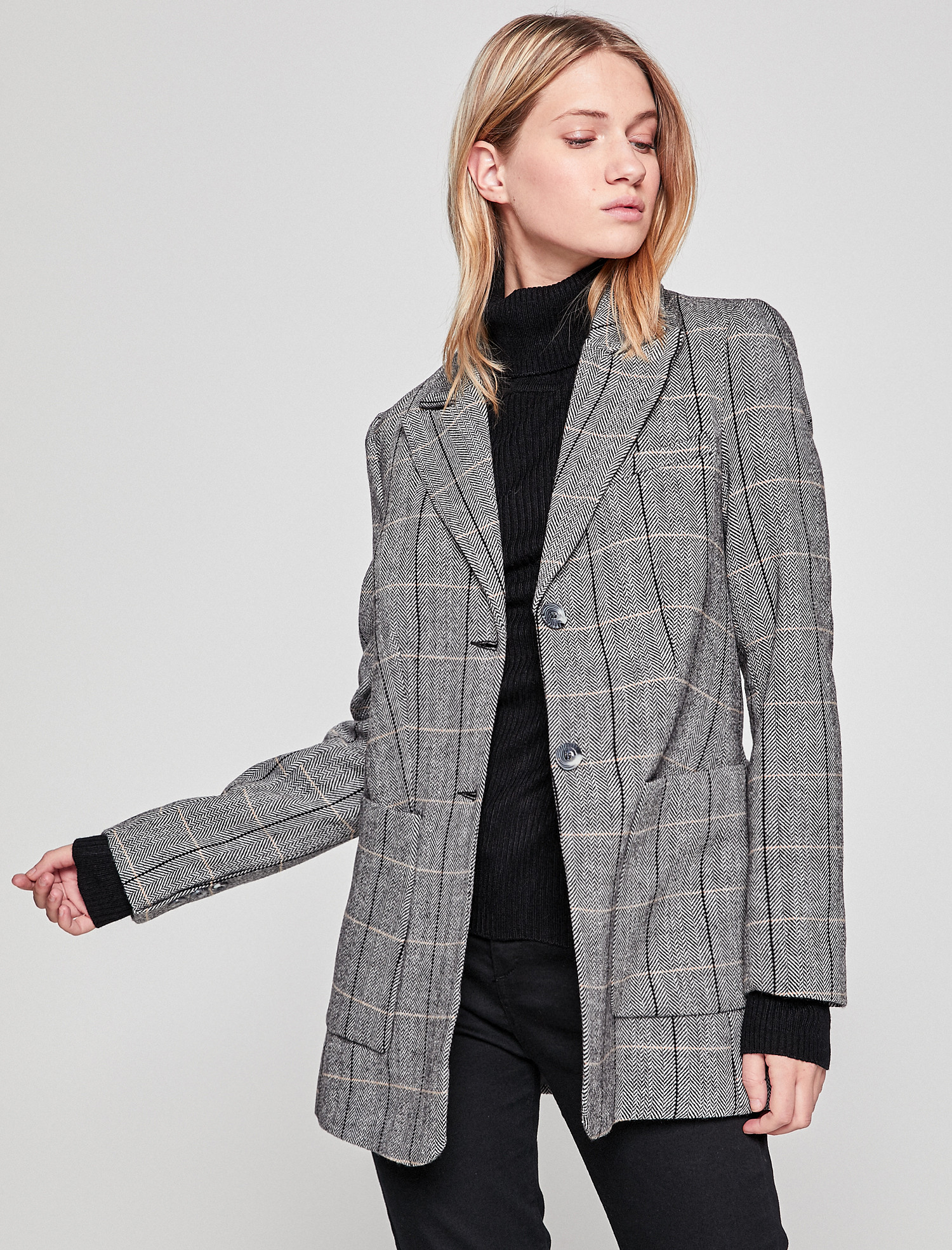 

Пиджак Koton 8KAK52303UW-T20 36 Black Check