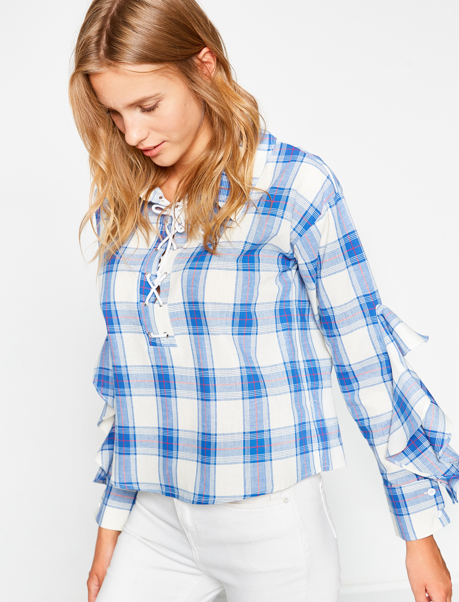 

Блузка Koton 8KAL61517OW-03T  Blue Check, Блузка Koton 8KAL61517OW-03T 36 Blue Check