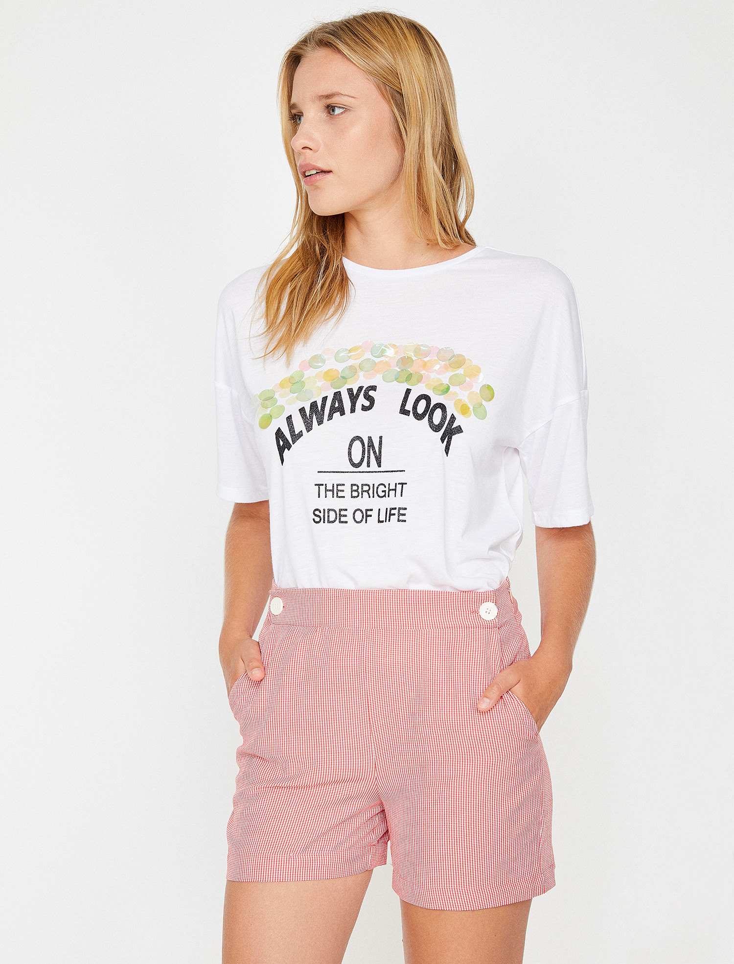 

Футболка Koton 8YAK13299EK-001 XL Off White