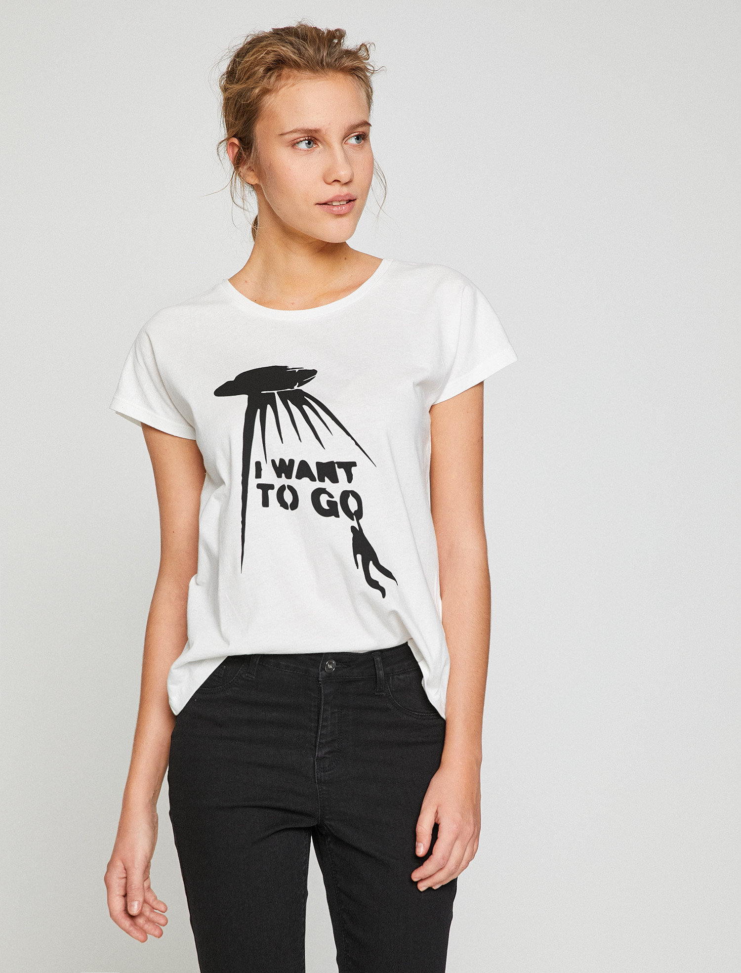 

Футболка Koton 8YAL11519JK-001  Off White, Футболка Koton 8YAL11519JK-001 L Off White