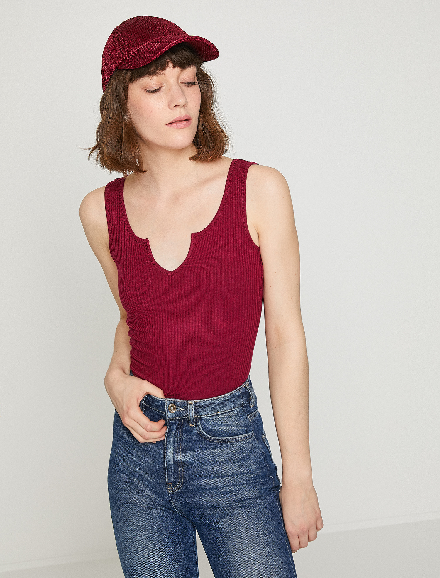 

Топ Koton 8YAL31012JK-457 L Wine