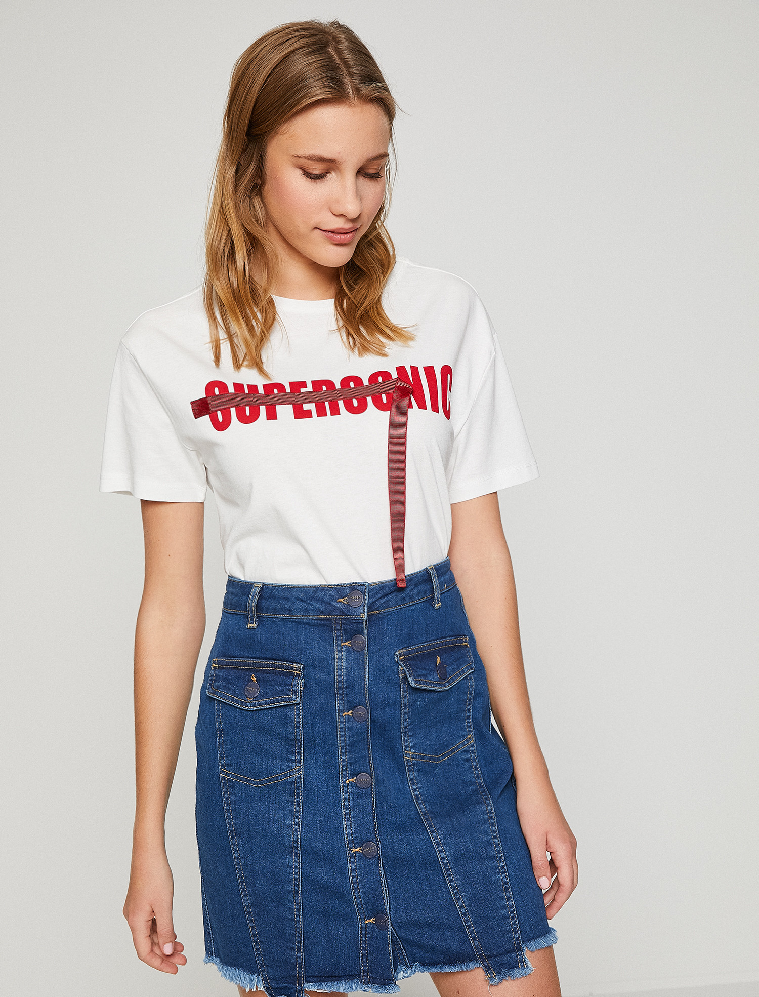 

Футболка Koton 8YAL11008OK-001 L Off White