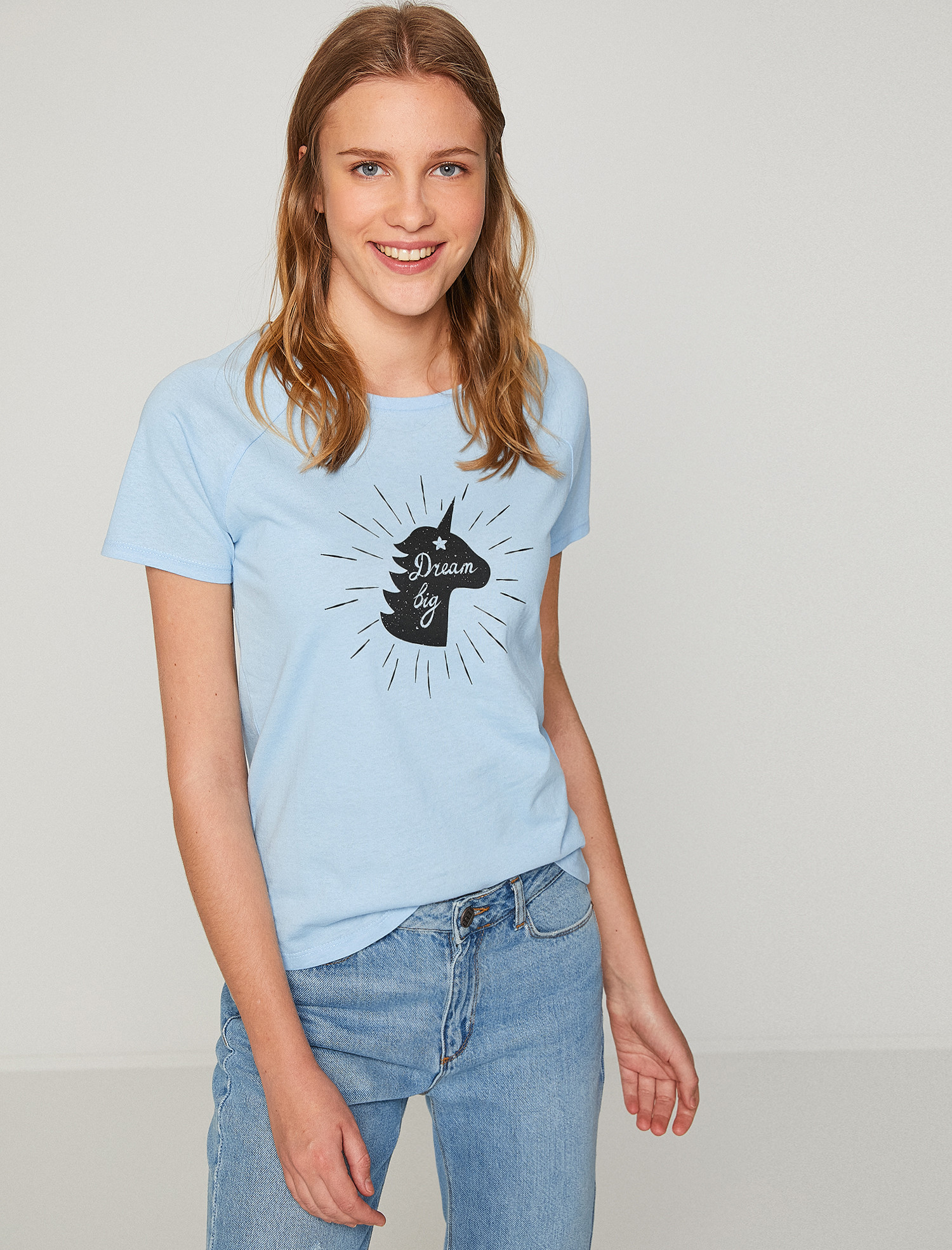 

Футболка Koton 8YAL11325JK-627 M Blue