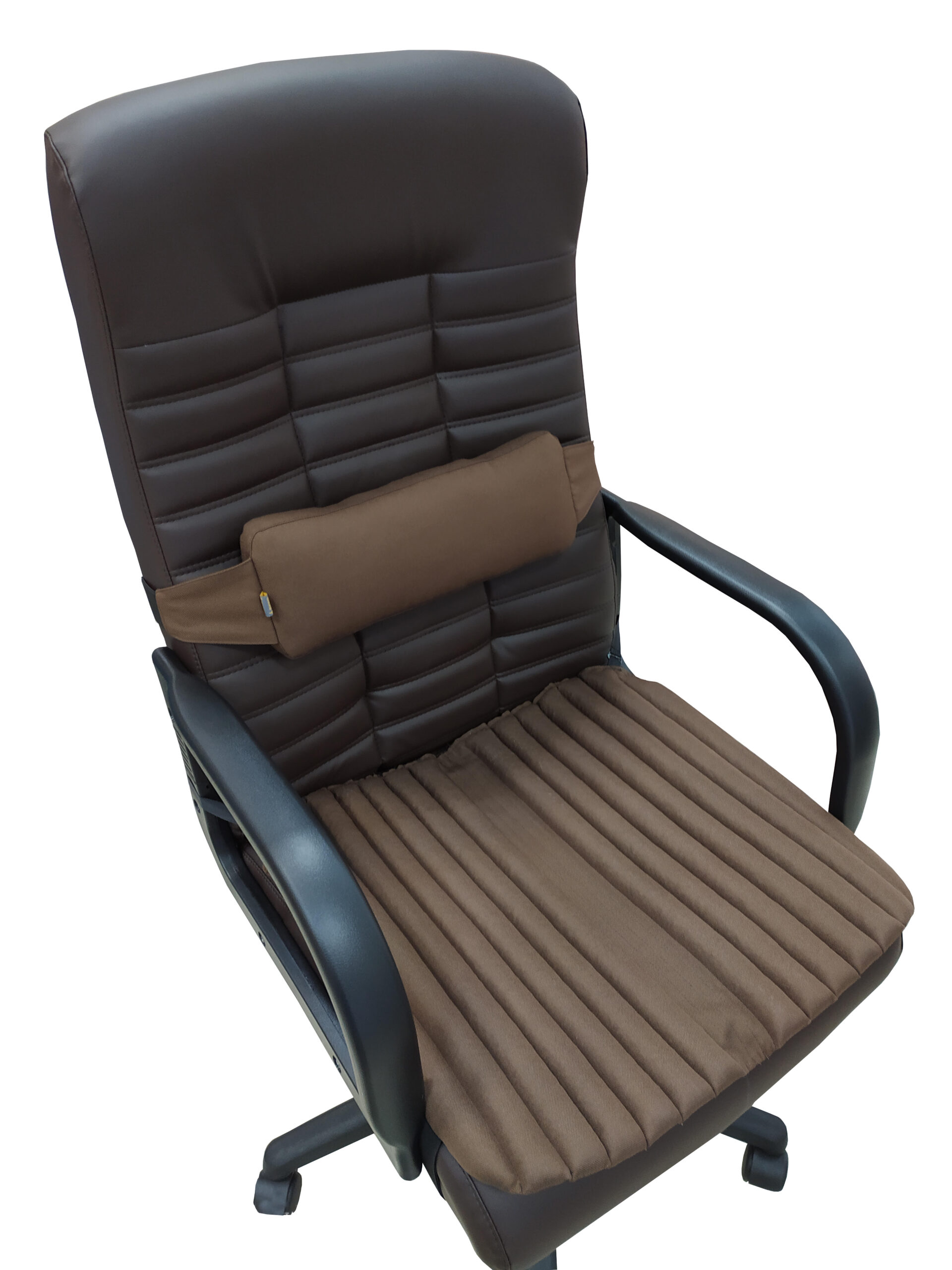 

Ортопедические подушки EKKOSEAT на кресло руководителя (СИДЕНИЕ и СПИНКА). Комплект. Коричневый.SF-1G2Hback20forback60