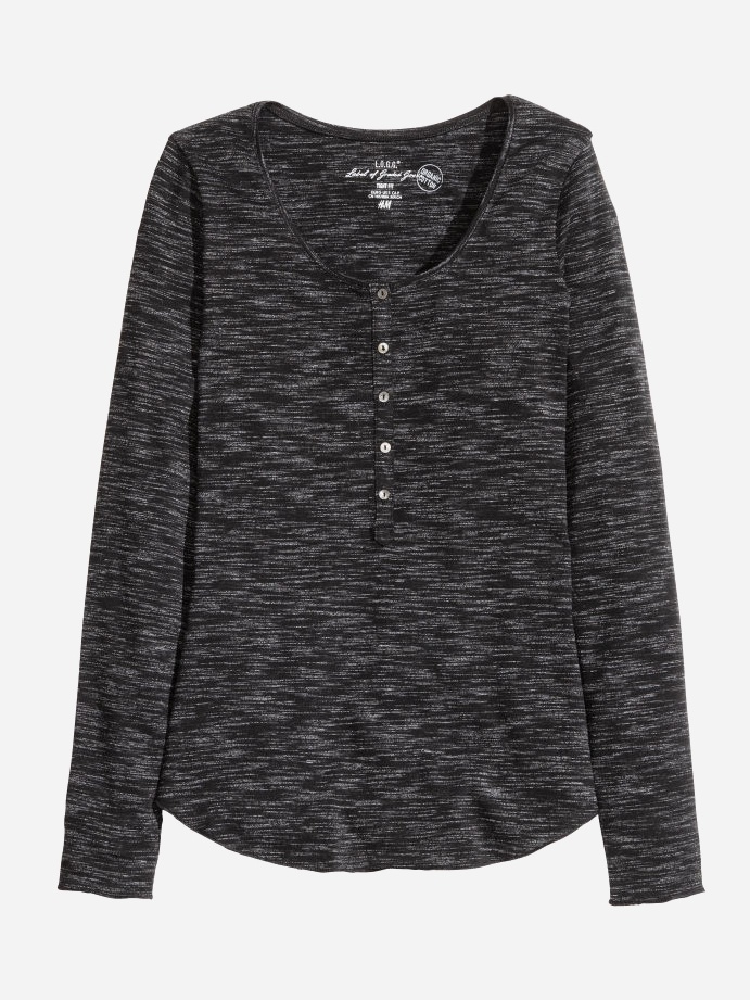 

Лонгслив H&M hm033000417 M Черный