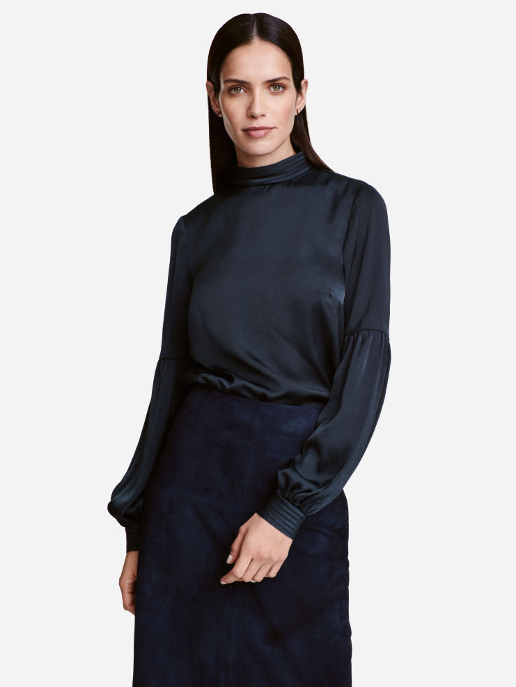 

Блузка H&M hm061100034 38 Темно-синяя