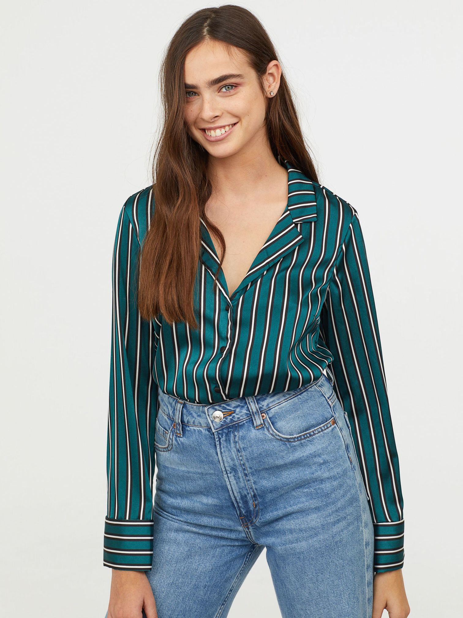 

Блузка H&M 0698796-8  Изумрудная, Блузка H&M 0698796-8 42 Изумрудная