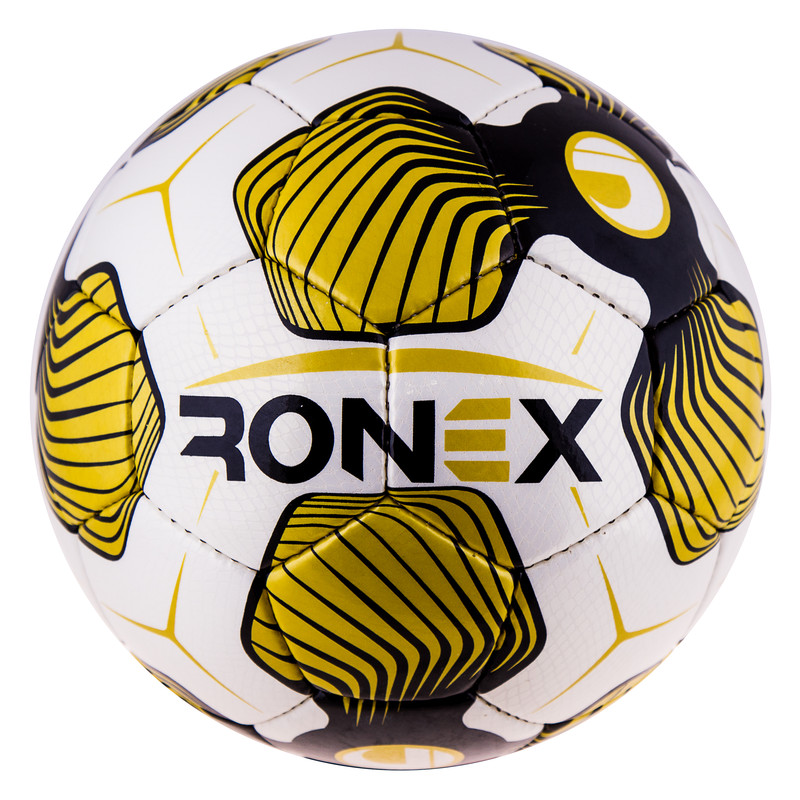 

Мяч футбольный DXN Ronex GOLD, PVC кожа, №5, белый (RX-UHL-ST7SNG)