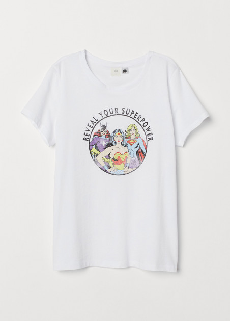 

Футболка H&M 0745145 M білий комб.