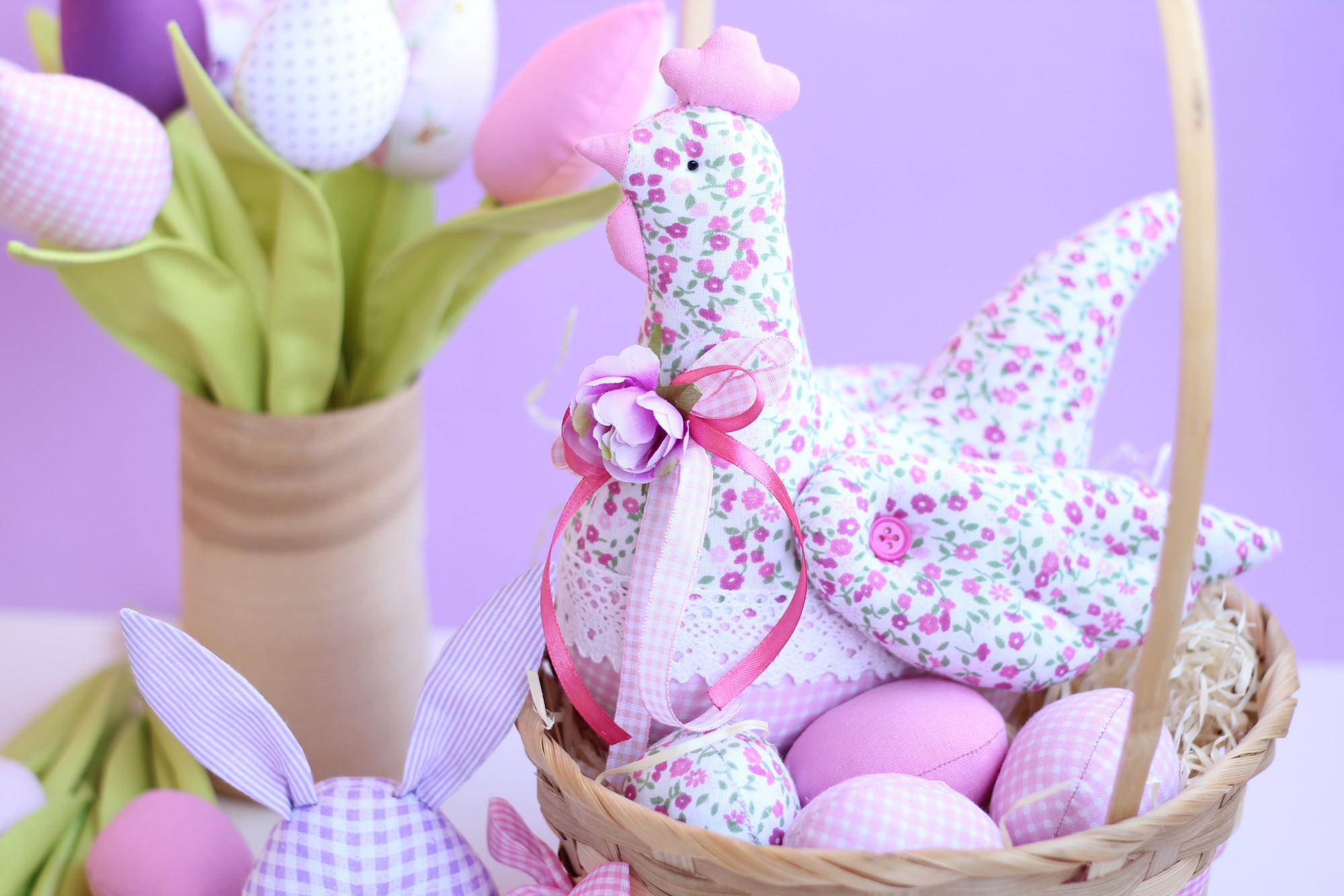 

Курочка Тильда Elena Goloob Пасхальный декор 20*20 см Розовая