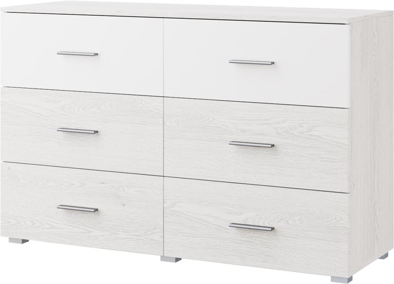 

Комод 3Ш+3Ш Світ Меблів Ромбо 140×90×47 аляска/білий