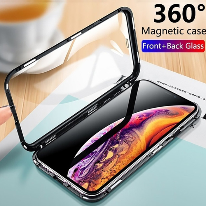 

Магнитный чехол со стеклянной передней и задней панелью для Xiaomi Redmi 8A