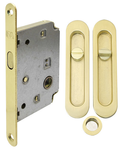

Комплект для раздвижных дверей RDA (ручка SL-155 + замок RDA с ответной планкой 4120) матовая латунь (24954)