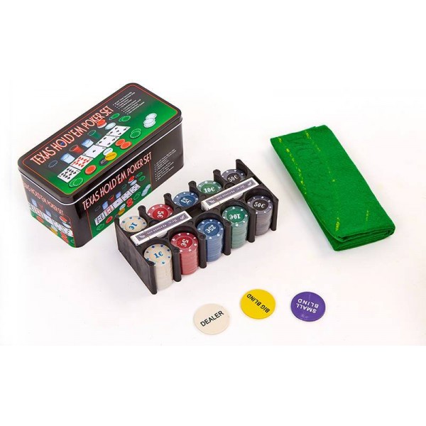 

Покерный набор TEXAS HOL'DEM POKER SET PI-22 в металлической коробке-200 фишек