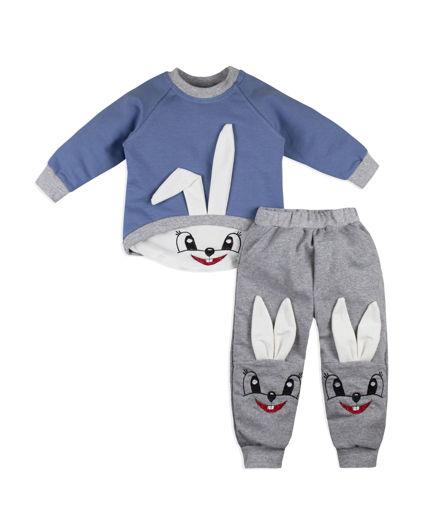 

Костюм Lio "Длинноух" Синий с серым 80 см Двунитка