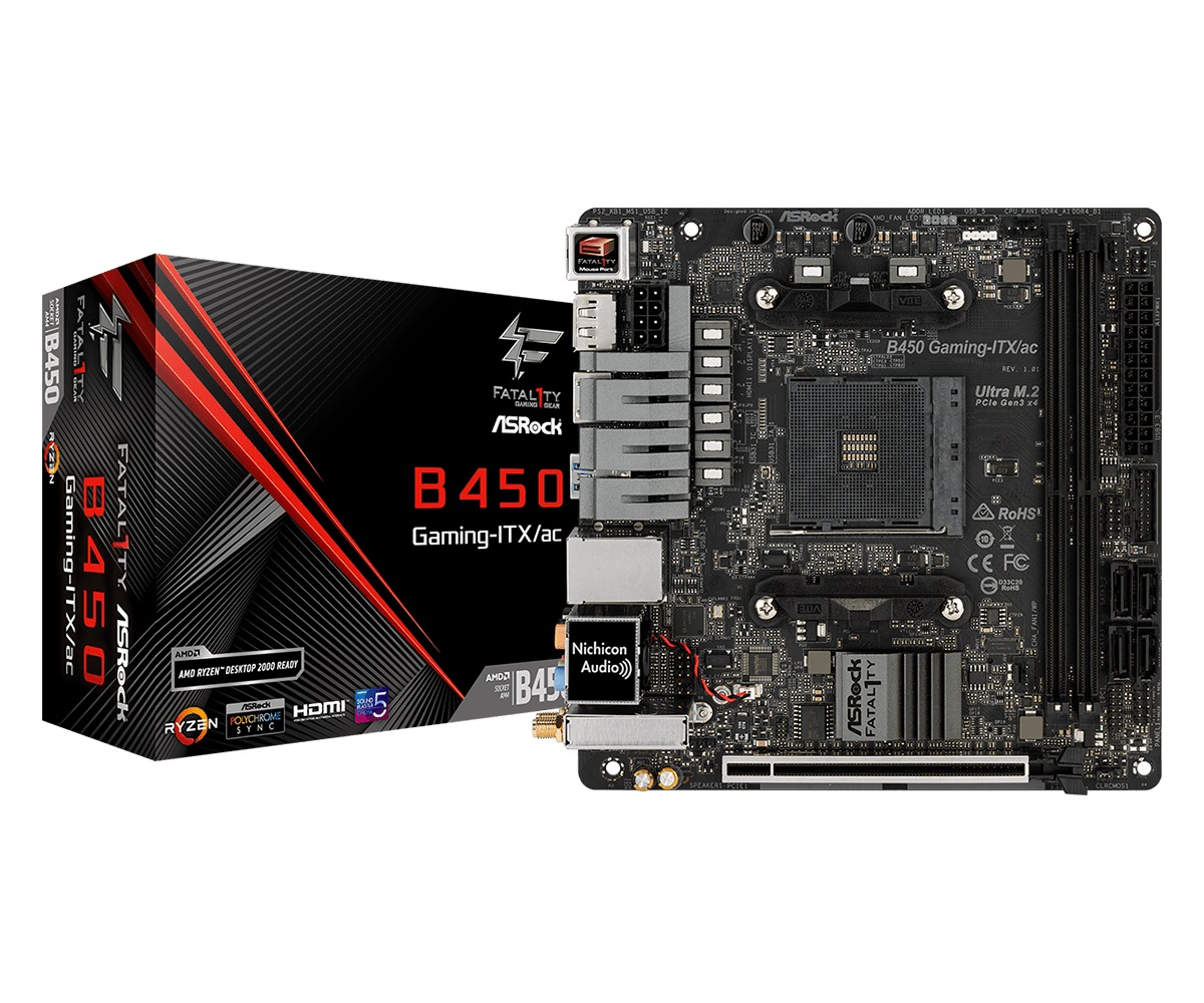 

Материнская плата ASRock Fatal1ty B450 Gaming-ITX/ac Socket AM4